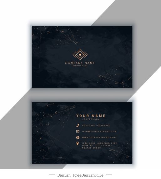 Business card template luxury dark sparkling vector