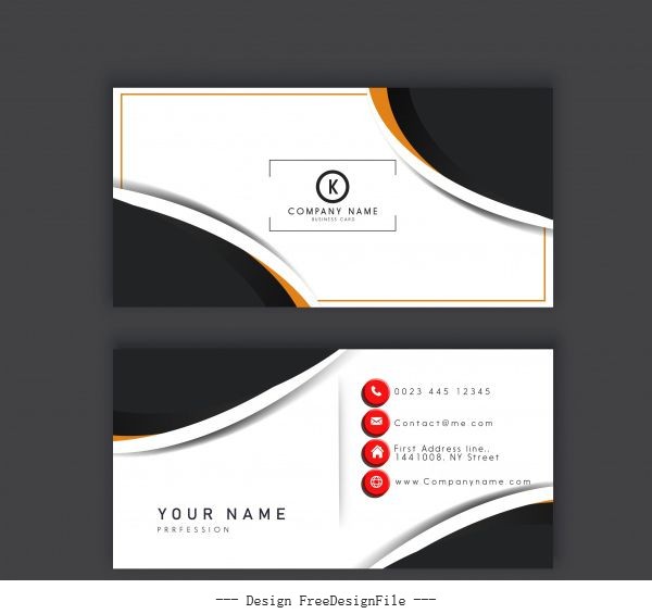 Business card template elegant modern abstract contrast decor vector