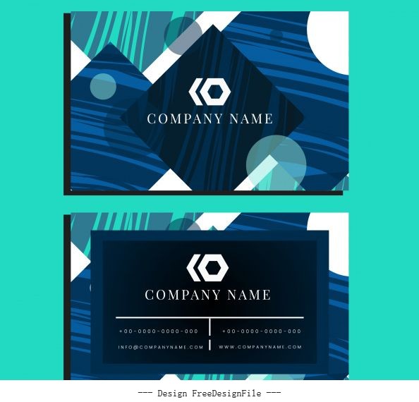 Business card template flat modern abstract geometric vector