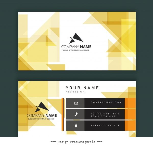Business card template modern bright abstract decor vector