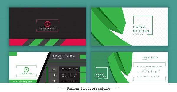 Business card templates dark bright technology design vectors