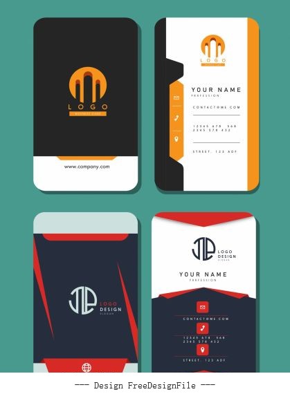 Business card templates vertical vector