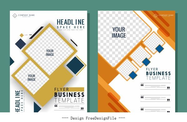 Business flyer templates modern flat geometric decor vector