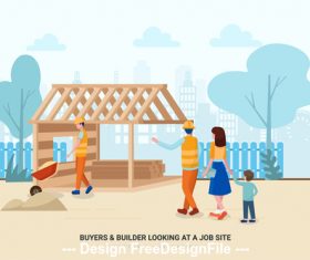 Buyers builder looking at a job site vector
