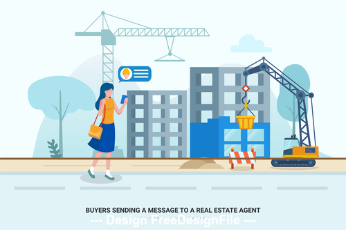 Buyers sending a message to a real estate agent vector