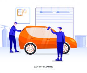 Car dry cleaning illustration vector