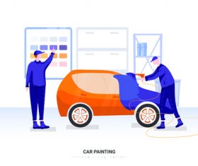 Car painting illustration vector