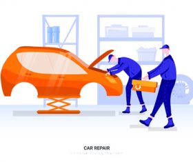 Car repair illustration vector