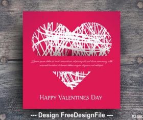 Card layout with big heart vector