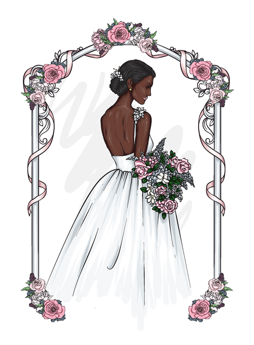 Cartoon Bride wedding vector free download
