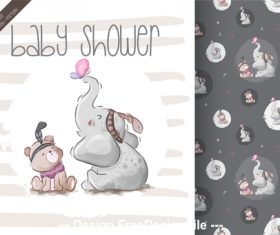 Cartoon animal pattern background vector