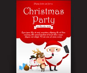 Cartoon background christmas invitation card vector
