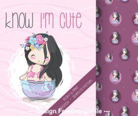 Cartoon characters pattern background vector