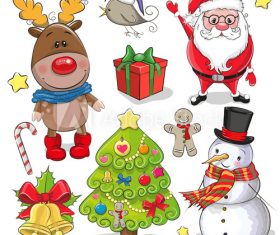 Cartoon christmas element vector