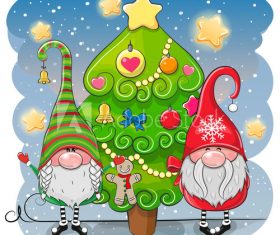 Cartoon christmas greeting card vector