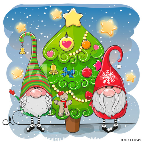 Cartoon christmas greeting card vector