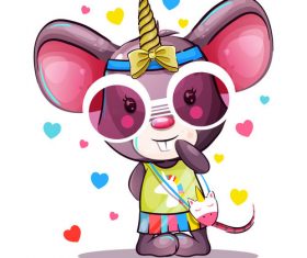 Cartoon cute rat vector