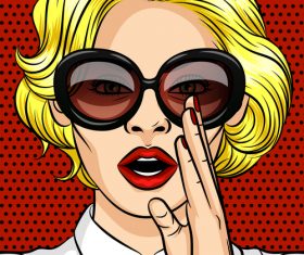 Cartoon fashion woman vintage style vector