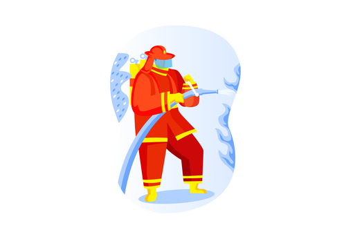 Cartoon firefighter vector