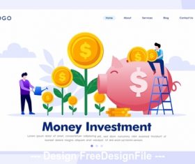 Cartoon illustration money investment vector
