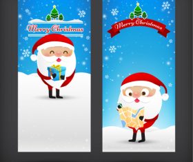 Cartoon santa new year card banner vector