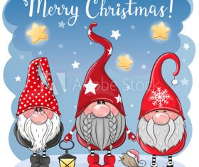 Funny christmas card cartoon vector free download