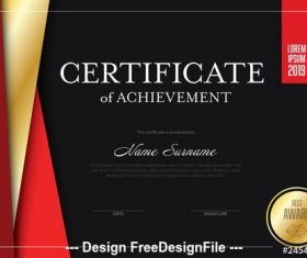 Certificate of achievement vector