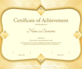 Certificate of achievement vector