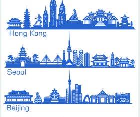 China cities building silhouette vector