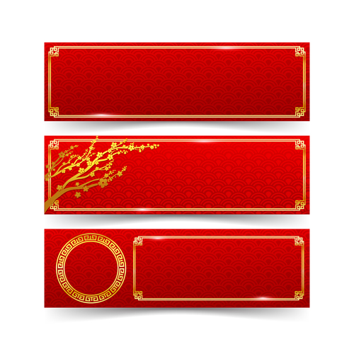 Chinese art element banner vector