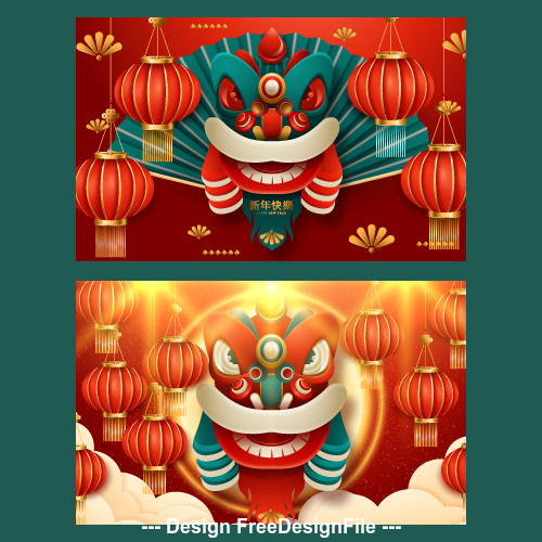 Chinese new year banner vector 04