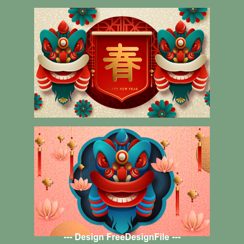 Chinese new year banner vector 07