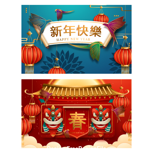 Chinese new year banner vector 08