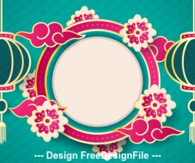 Chinese style new year silhouette vector