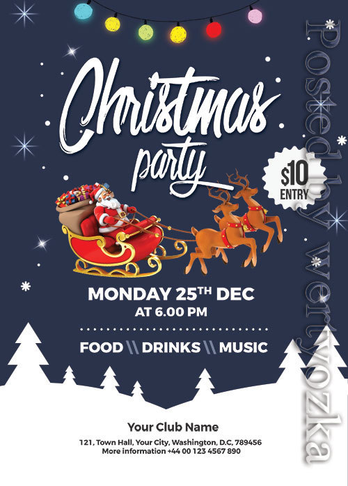 Christmas Party Poster and Flyer PSD Template