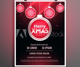 Christmas ball decoration 2020 Christmas cover flyer template design vector