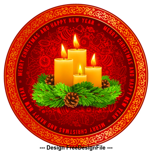 Christmas candle card vector