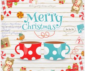 Christmas card coffee vector