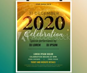 Christmas celebration cover flyer template design vector
