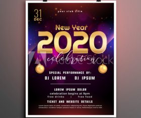 Christmas celebration cover flyer vector on purple background