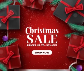 Christmas day sale card vector