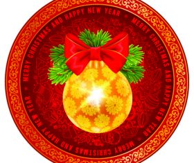 Christmas decoration ball card vector