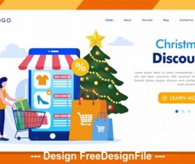 Christmas discount internet technology vector