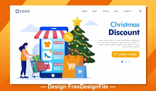 Christmas discount internet technology vector
