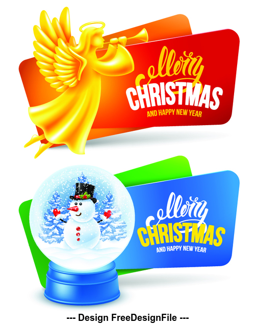 Christmas gift card banner vector