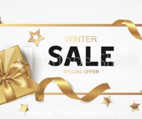 Christmas golden sale template vector