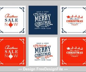 Christmas greeting card vector Set bundle