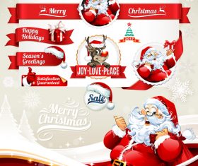 Christmas old man red label vector