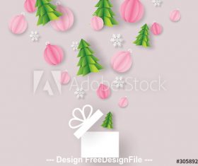 Christmas origami gift box vector