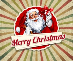 Christmas retro card vector